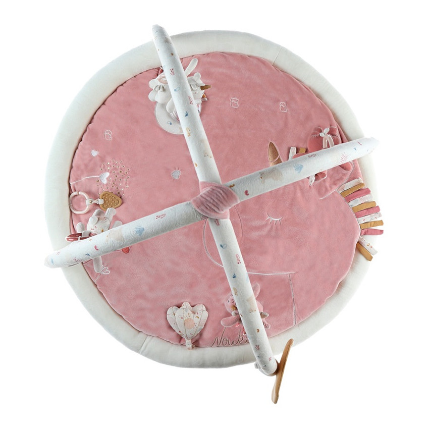 Tapis d'éveil Lina & Joy en veloudoux - Rose/Ecru  