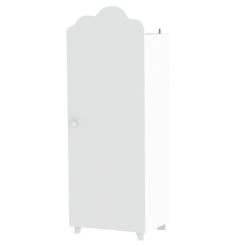 Armoire 1 porte Nuage - Blanc laqué 