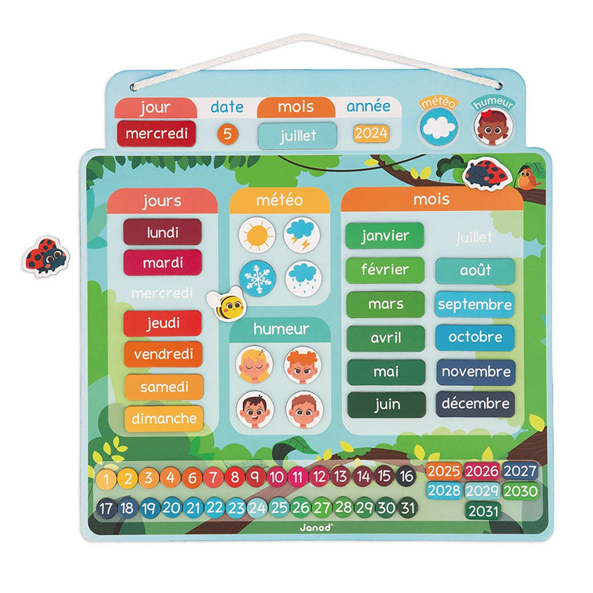 Calendrier magnétique FR + 71 magnets 