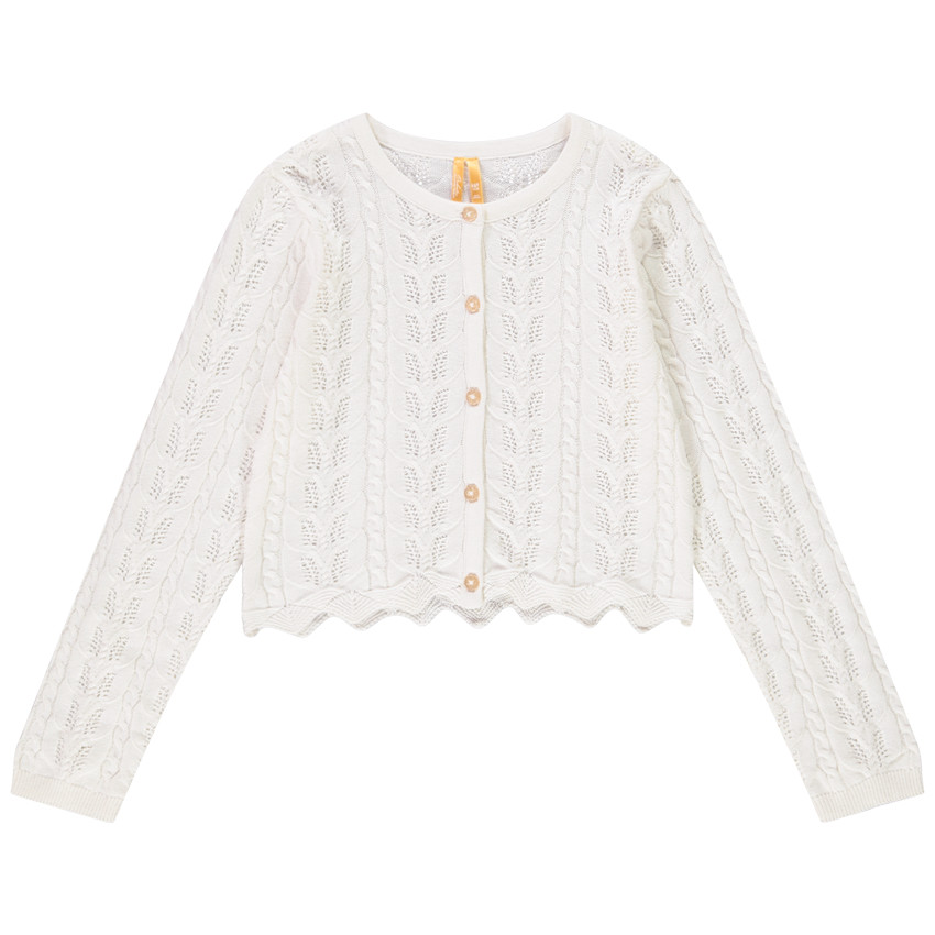 **Gilet in ajour breiwerk met steekpatronen voor meisjes** 