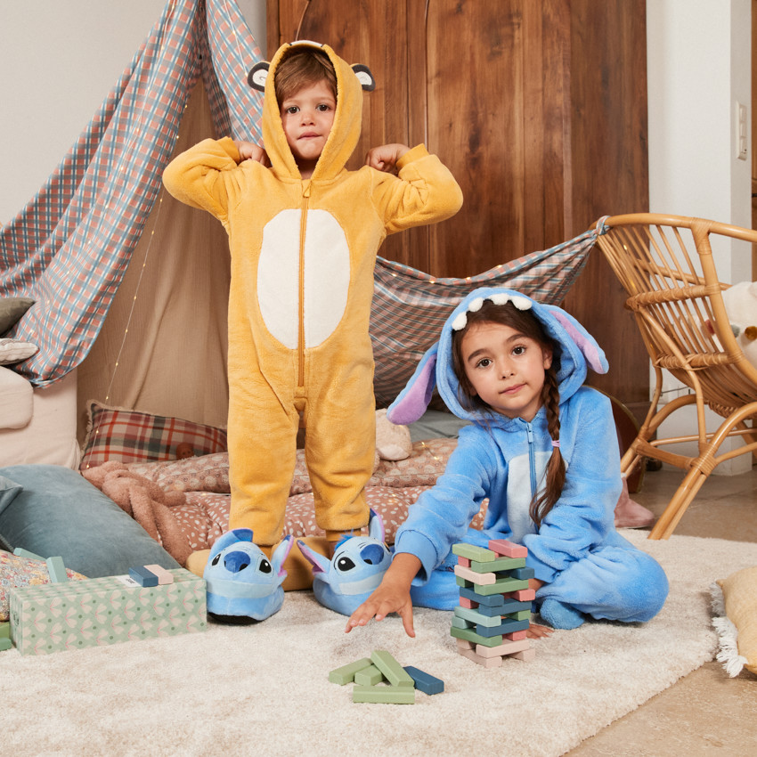 Surpyjama ludique Stitch Disney en sherpa pour bébé  