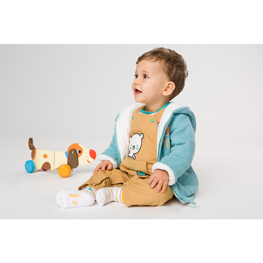 Veste à capuche en molleton doublée sherpa avec print robot 