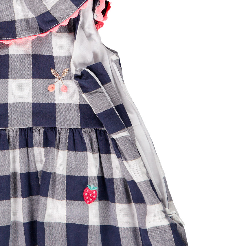 Tunique manches courtes à carreaux pour bébé fille 
