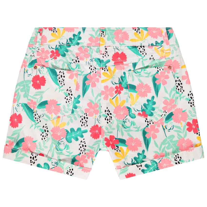 Katoenen short met print voor meisjes 