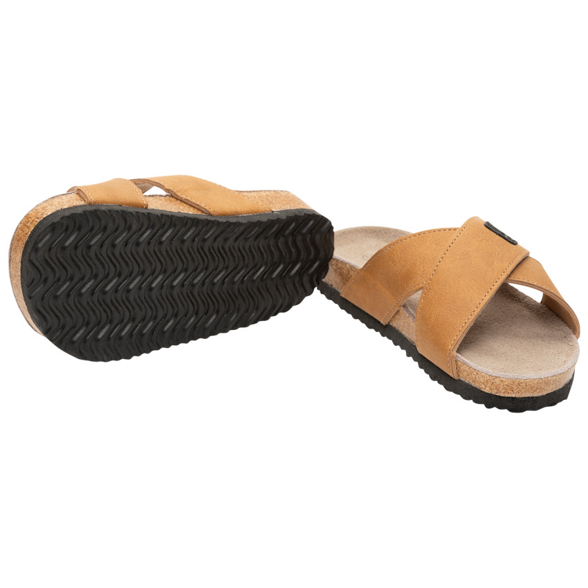 Kruisband muiltjes met patchlabel voor jongens 