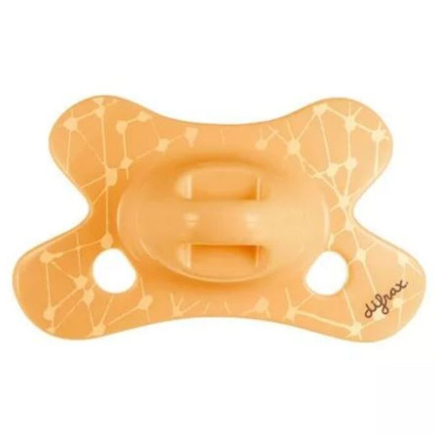 Sucette silicone Natural 0-6m Abricot Grid 