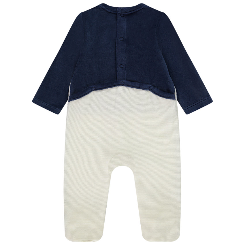 Pyjama met beer in fantasie fluweel voor baby 