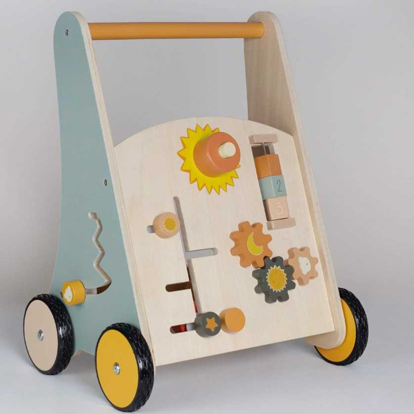 Loopwagen multi-aktiviteiten in hout - Multicolor 