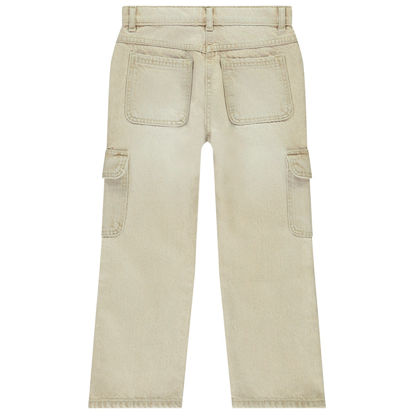 Jean cargo à poches effet overdyed pour fille 
