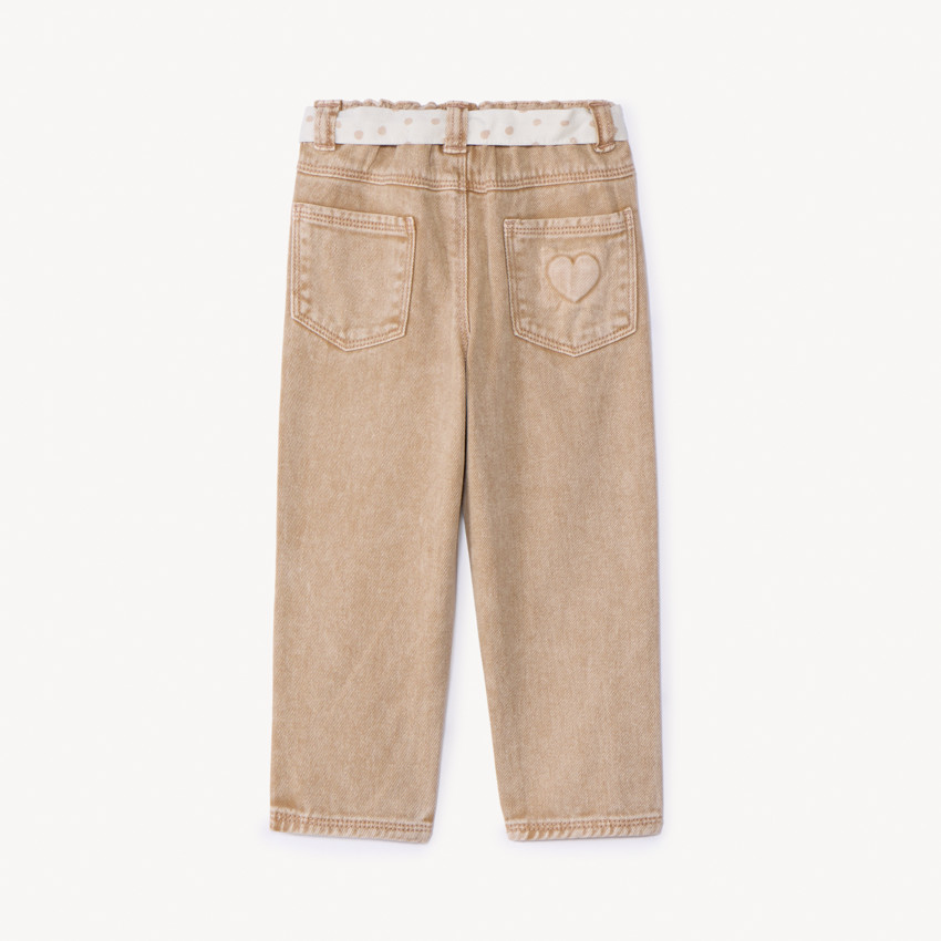 Verweerd jeans met strikceintuur voor babymeisjes 