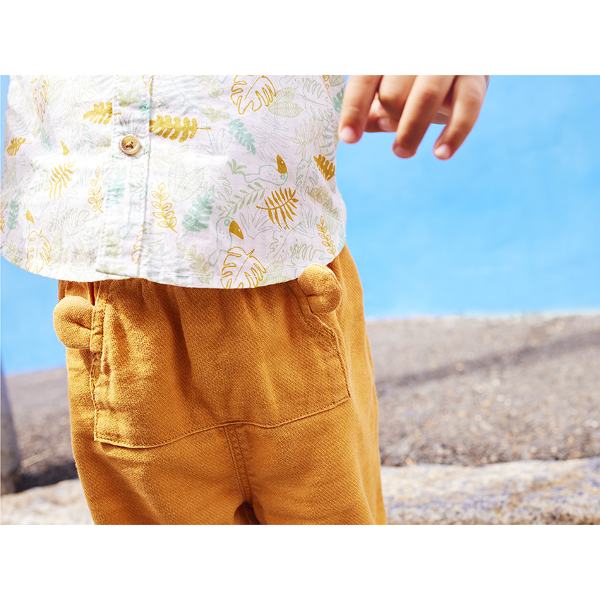 Tweedelige set met bladprint voor baby jongen 