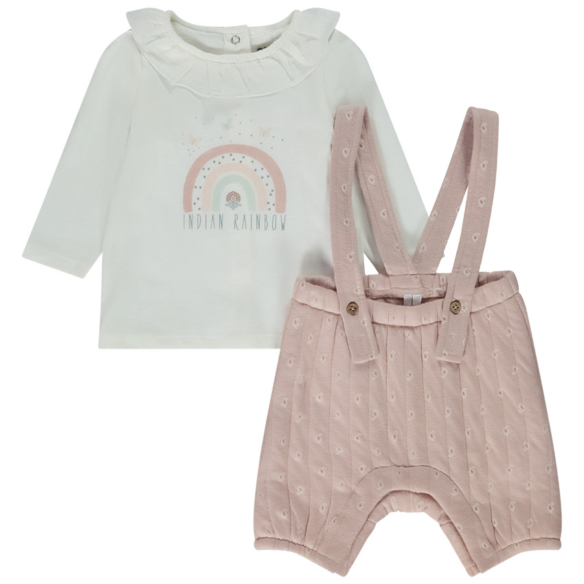 Ensemble 2 pièces avec bloomer à bretelles pour bébé fille 