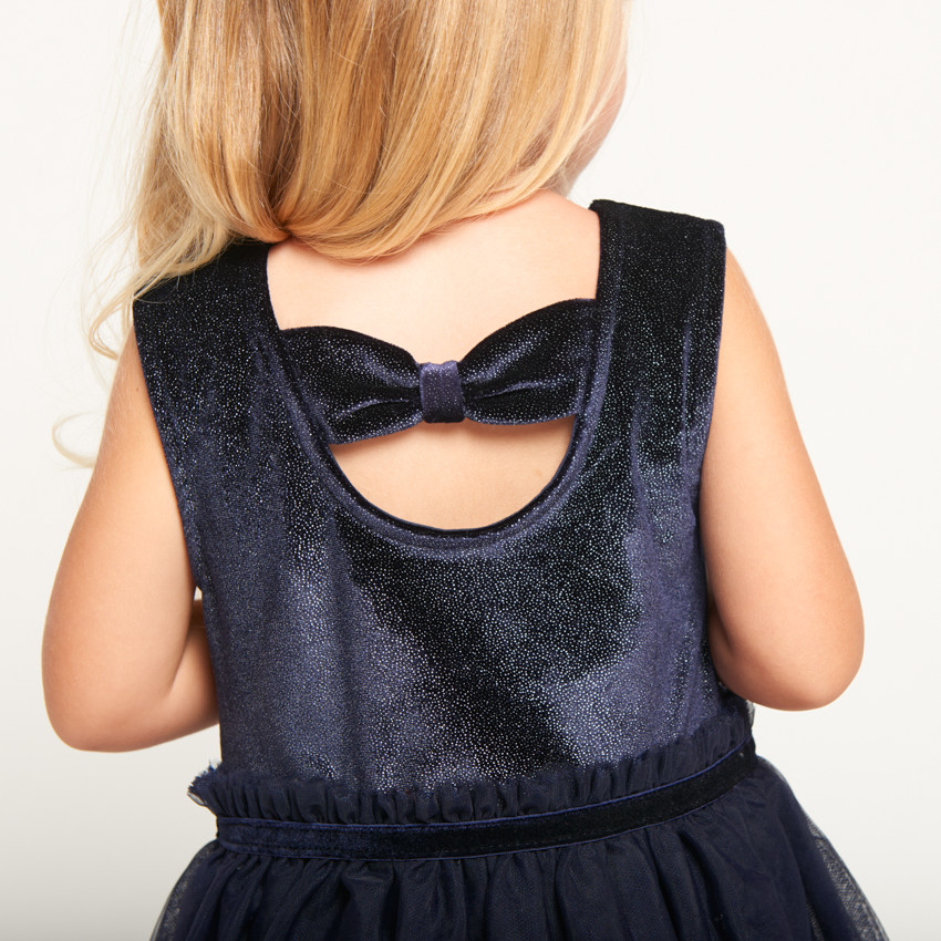 Feestjurk zonder mouwen met 2-in-1 effect + haarband voor babymeisjes 