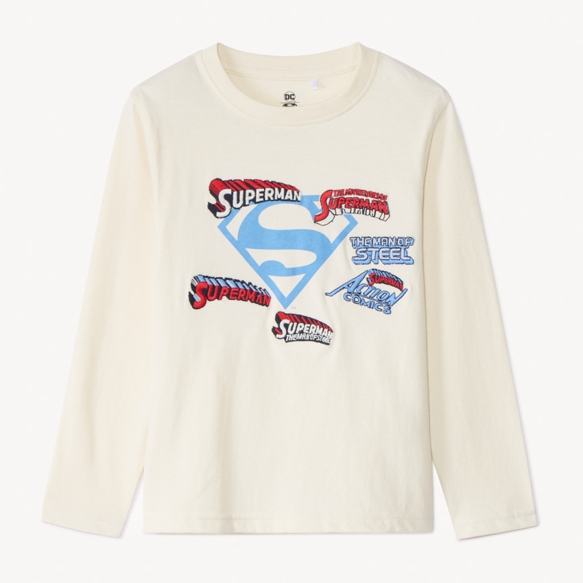 T-shirt manches longues Superman Warner pour garçon 