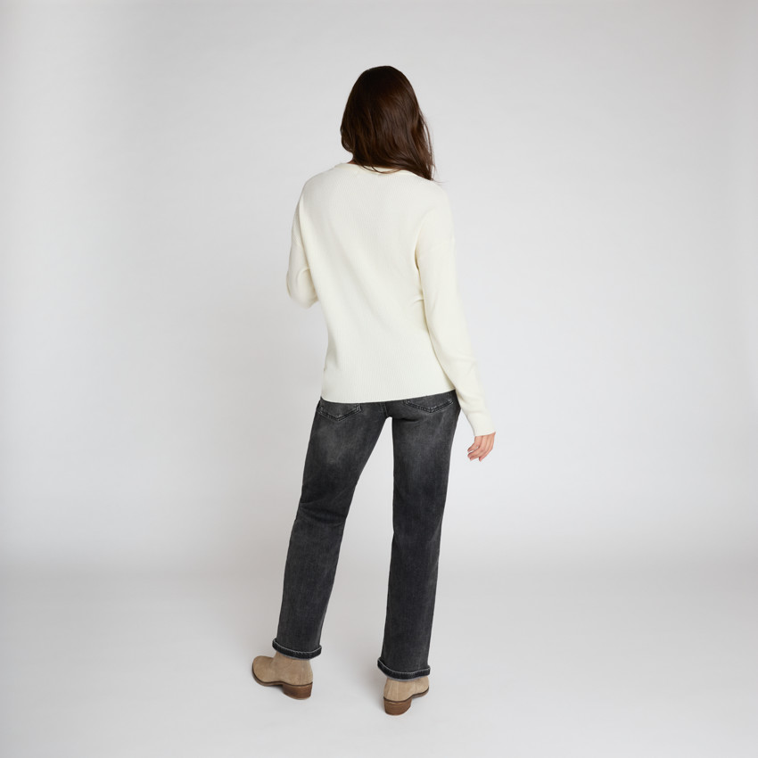 Vest met lange mouwen, effen, in gebreid, met knoppen, voor vrouwen 