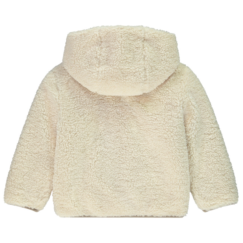 Jas in sherpa met suède zakken voor jongens 