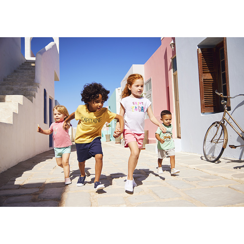 Short en twill avec poches volantées pour fille 