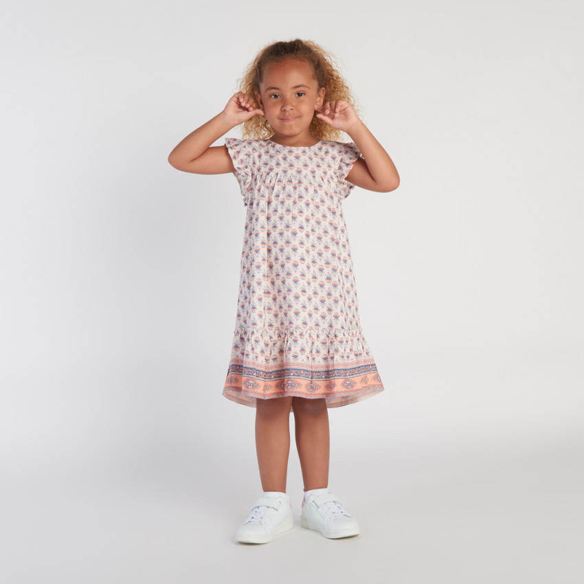 Robe manches courtes imprimé floral pour fille 