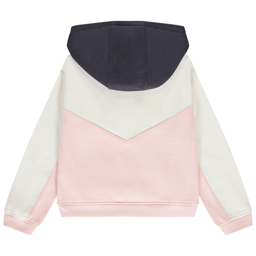 Gilet en molleton effet colorblock avec capuche pour fille 