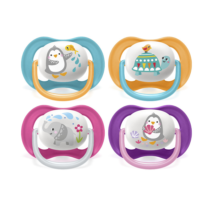 Lot de 2 sucettes silicone Ultra Air 6-18M animals (lot aléatoire) 