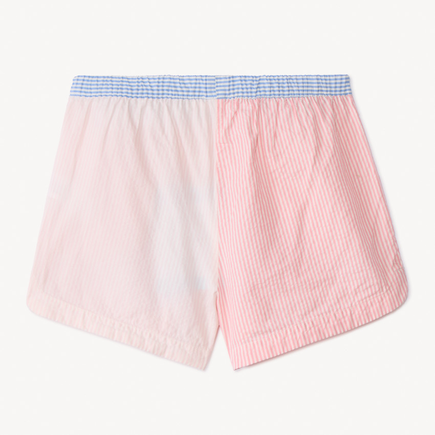 Short en seersucker rayé avec broderie pour fille  