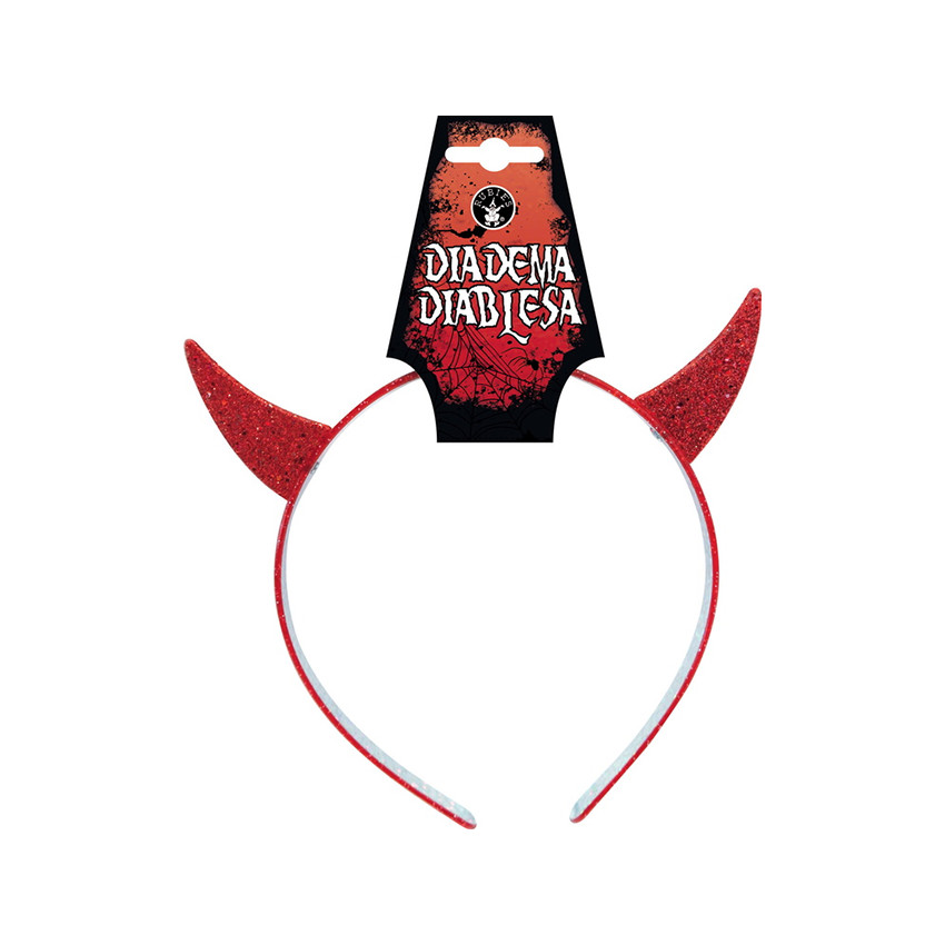 Serre-tête pailleté diablesse rouge 
