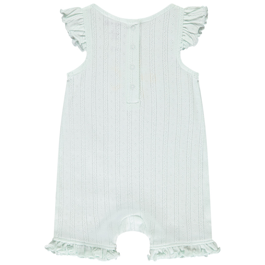 Korte jumpsuit in opengewerkte stof met schildpadpatroon voor meisjes 