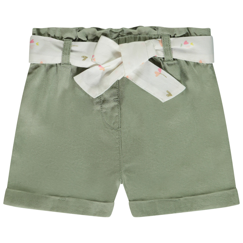Short van stof met strikceintuur voor baby meisjes 