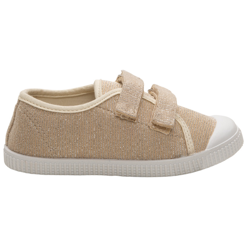 Lage sneakers van stof met gouden pailletten van maat 20 tot 23 