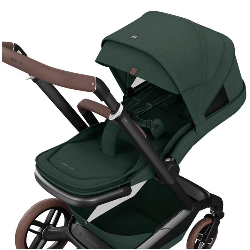 Kinderwagen Fame + Draagmand Twillic Green/Brown Leather 