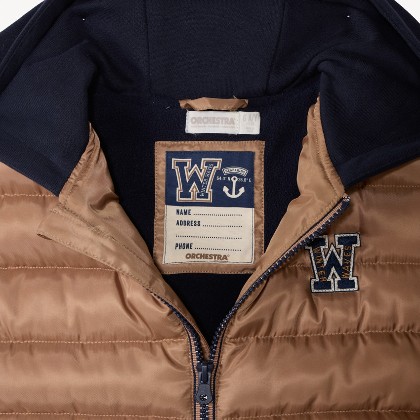 Doudoune sans manches matelassée à capuche pour garçon 