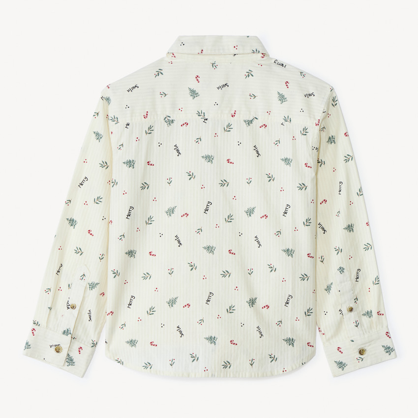 Hemd met lange mouwen en kerstprint voor jongens 