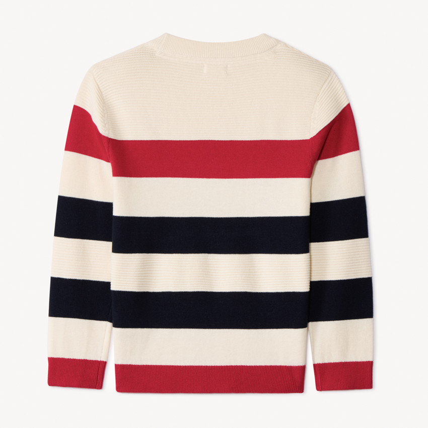 Pull manches longues rayé en tricot pour garçon  