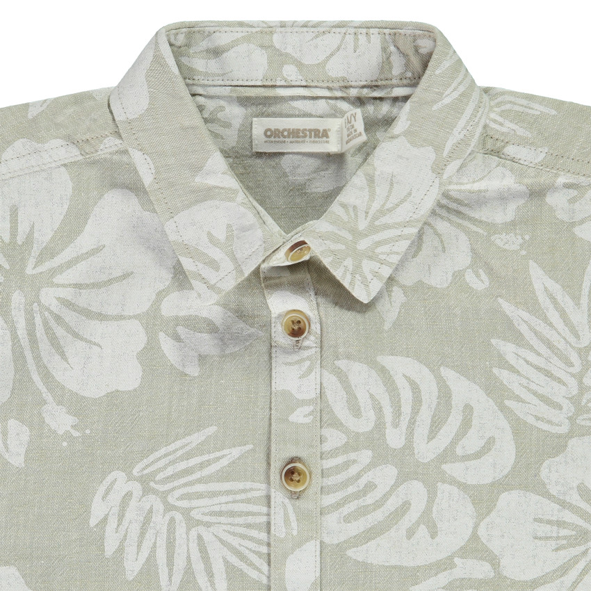 Chemise manches courtes imprimé tropical pour garçon 