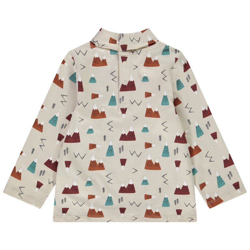 Sous-pull col cheminée en jersey imprimé montagnes pour bébé garçon 