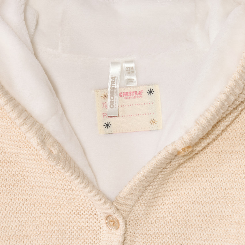 Veste à capuche en tricot avec broderie coeur pour bébé fille 