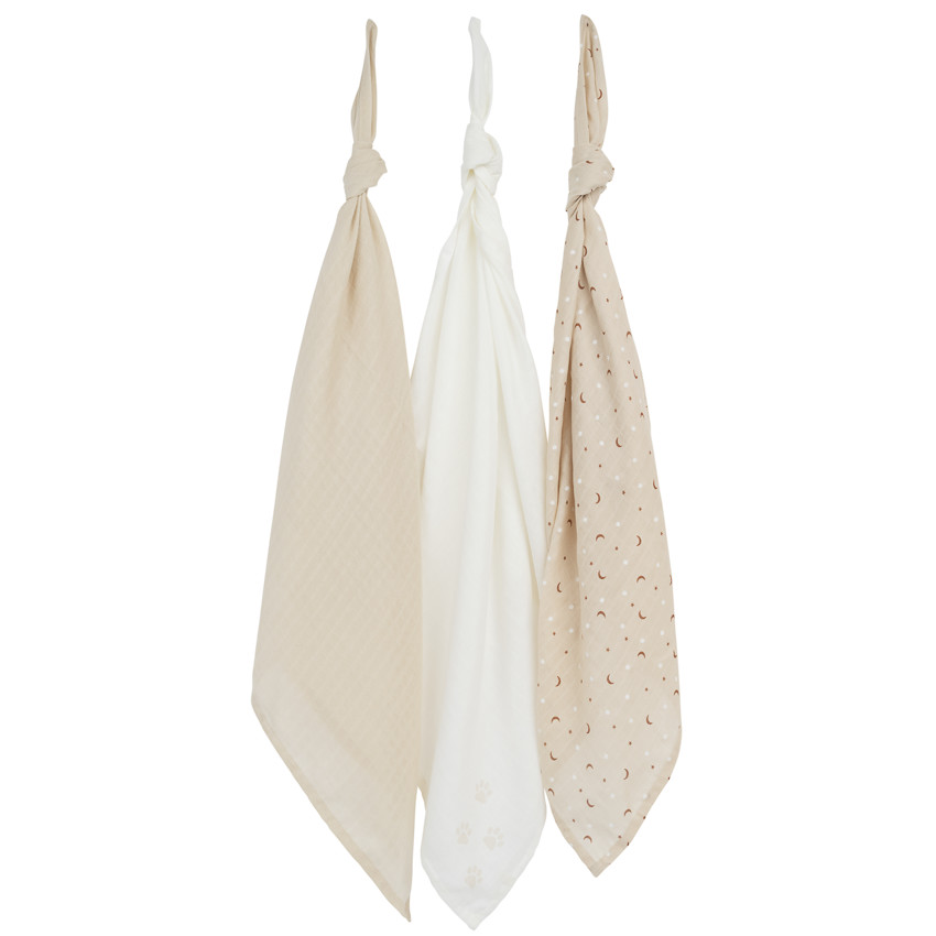 Set van 3 ziekenhuiskruiken in gaas 70 x 70 cm Mon Petit Chat 