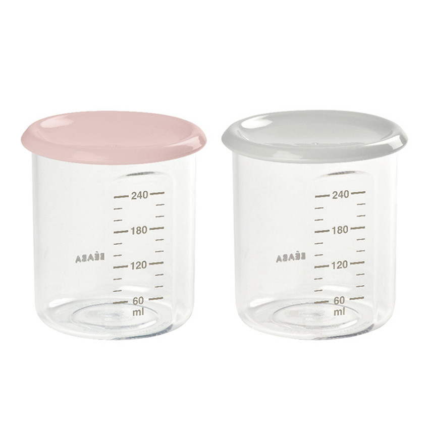 Set de 2 pots de conservation Maxi Portion 240 ml - Nude & Gris  