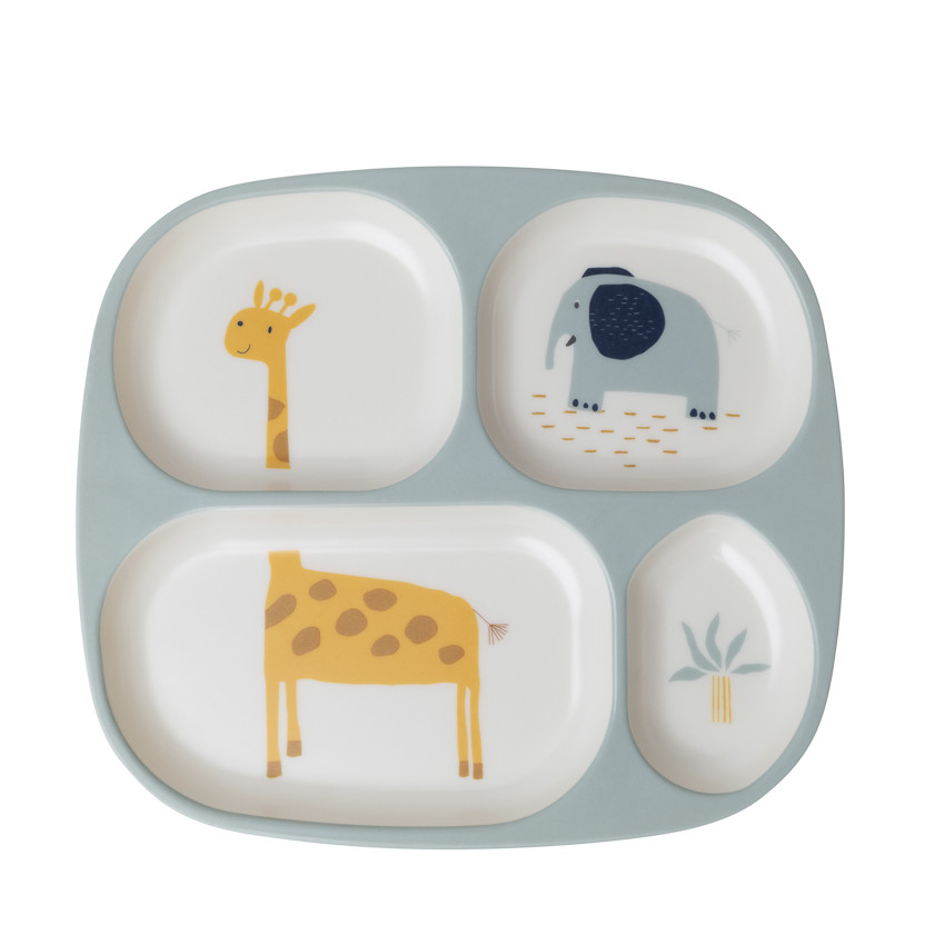 Melamine bord met vakverdeling Savanne blauw 