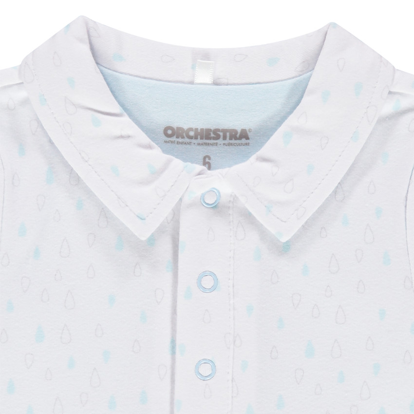 Body manches longues effet 2 en 1 en coton boutonné pour bébé garçon 