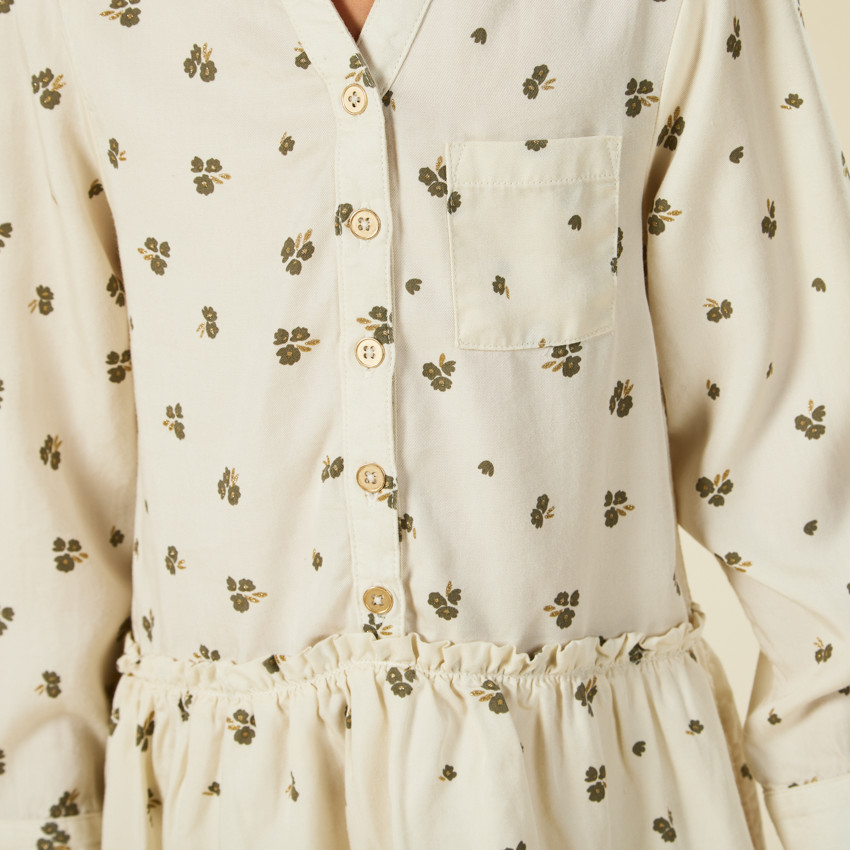 Robe manches longues imprimé floral pour fille 