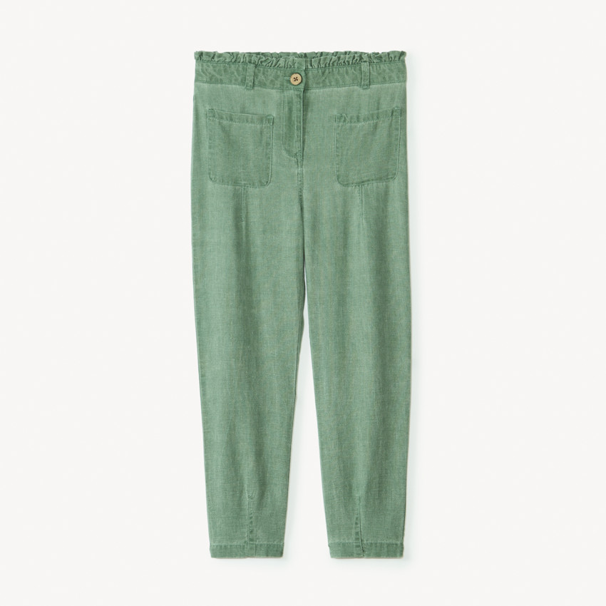 Pantalon en toile à taille élastiquée pour fille 