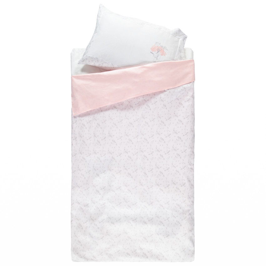 Parure de lit avec housse de couette et taie d'oreiller Le jardin de Lila 