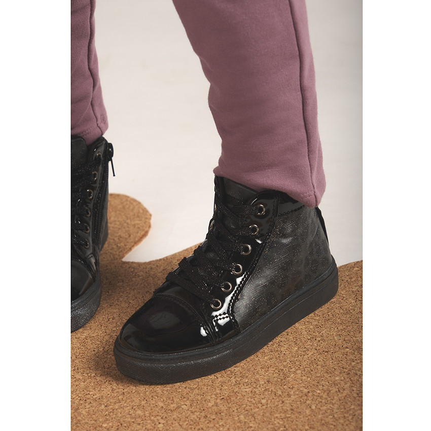 Bottillons argentés et vernis pour enfant fille 