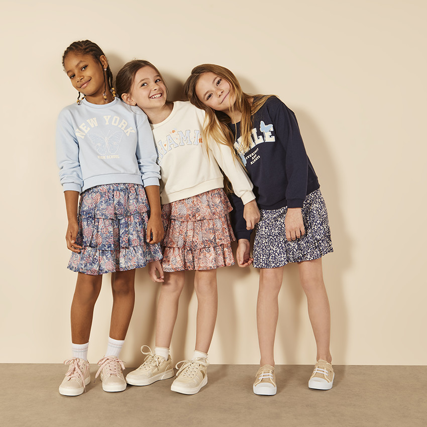 Sweatshirt crop top oversize print Miami voor meisjes 