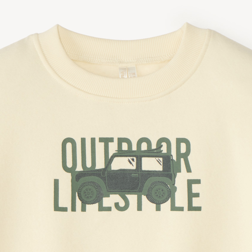 Oversized sweatshirt voor babyjongen met fantasieprint 