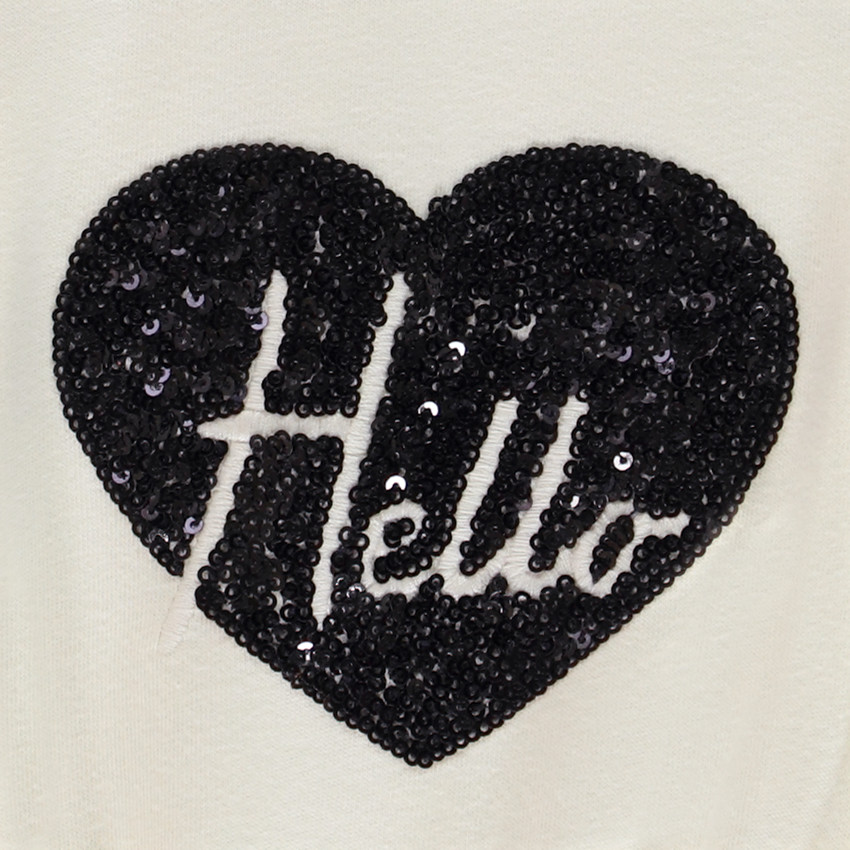 T-shirt met korte mouwen in doosvorm met fantasie pailletten voor meisjes 