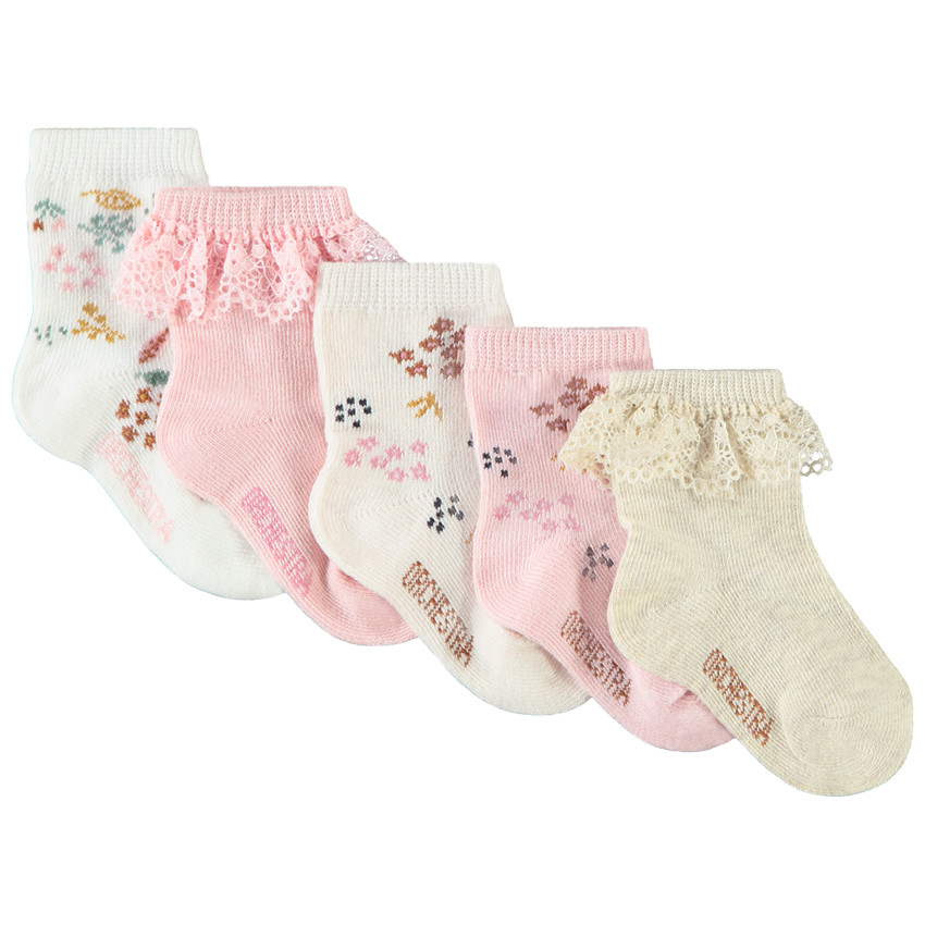 Lot de 5 paires de chaussettes fantaisie pour bébé fille 