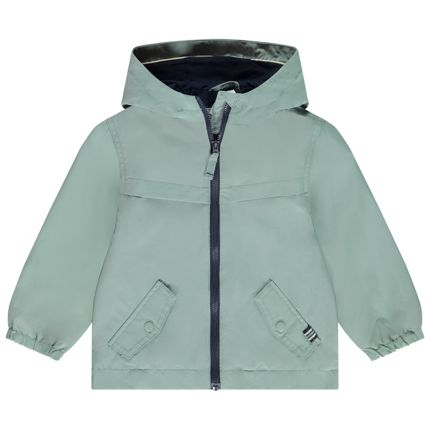 Windjack in effen ripstop voor baby jongen 