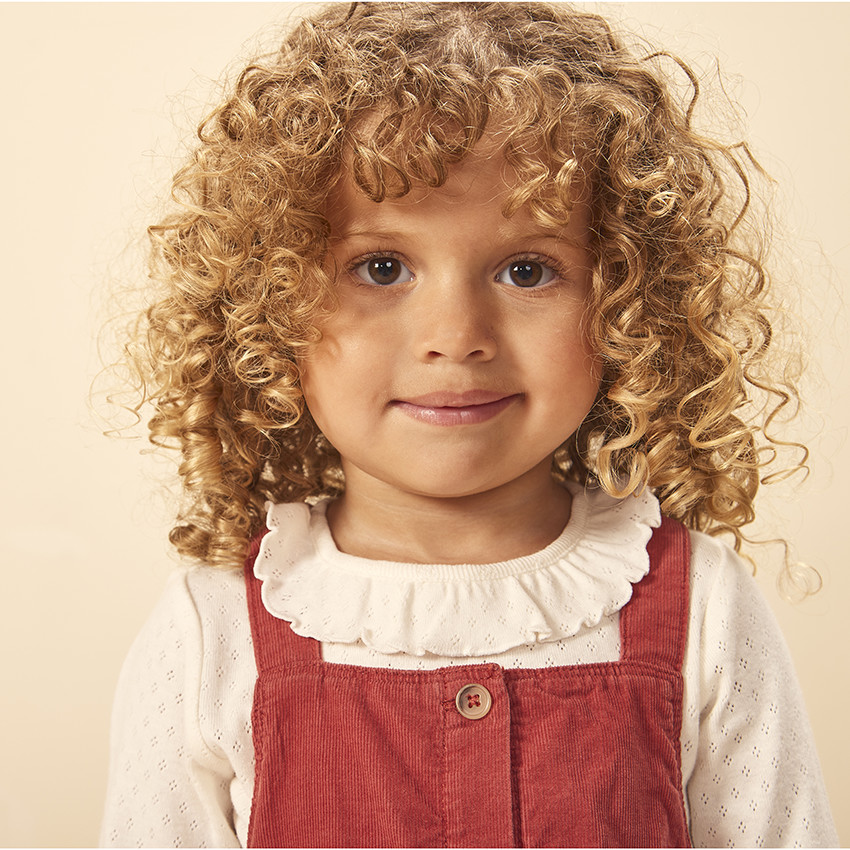 Robe salopette en velours côtelé pour bébé fille 